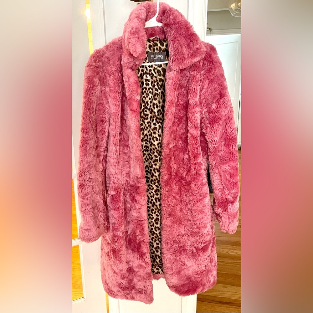 Vtg pink furry jacket